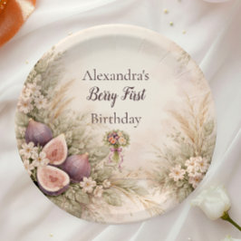 いちじくの庭のフラワー 1歳の誕生日 ペーパープレート