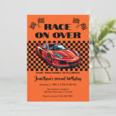 いちばん乗りで! 現代の赤いスポーツカー(どんな年齢でも) 招待状 (スタンド正面)