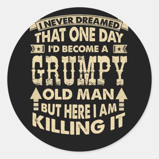 いつか愚痴っぽい老人になる ラウンドシール (正面)