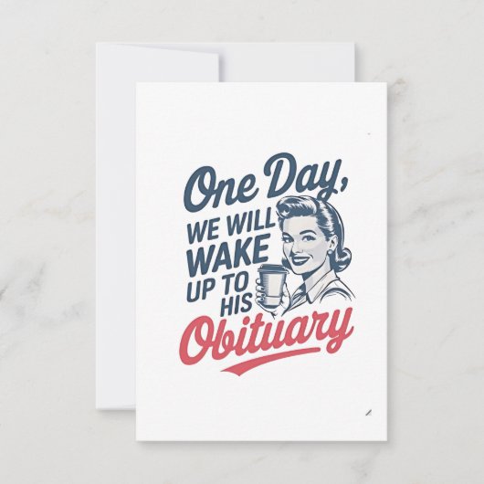 いつか我々は彼の死亡記事に目を覚ます サンキューカード (正面)