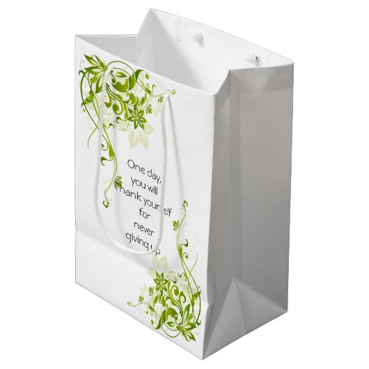 いつか自分で感謝してい引用文 ミディアムペーパーバッグ (正面アングル)