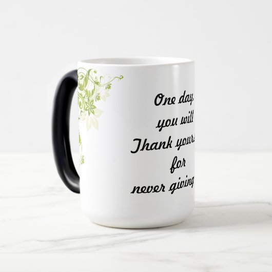 いつか自分で感謝してい引用文 モーフィングマグカップ (正面左)