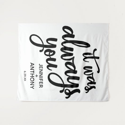 いつだってあなただけのための特別なウェディングバックドロップ タペストリー (正面(横))