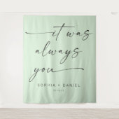 「いつだってあなただった」結婚式バックドロップバナー タペストリー (正面)