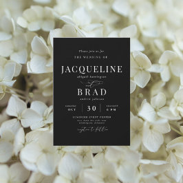 いつだってあなたのブラックエレガントウェディング 招待状