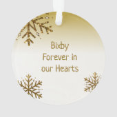 いつだって心の中に、猫の追悼 オーナメント (裏面)
