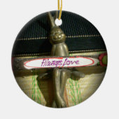 いつだって愛と感動をくれるウサギのアートプリントデザイン セラミックオーナメント (正面)