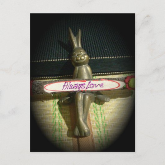 いつだって愛と感動をくれるウサギのアートプリントデザイン ポストカード (正面)