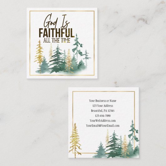 いつだって神は忠実である スクエア名刺 (正面/裏面)