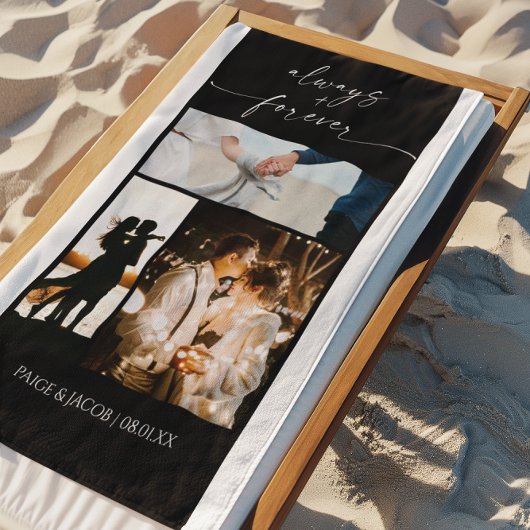 いつだって & 永遠に モダンな写真 コラージュ ビーチタオル