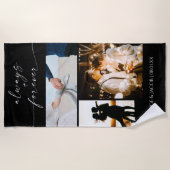 いつだって & 永遠に モダンな写真 コラージュ ビーチタオル (正面)