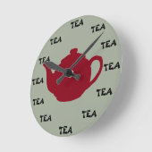 いつでもお茶の時間だ！ ラウンド壁時計 (傾斜)