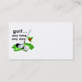 いつでもゴルフ日のTシャツおよびギフト 名刺 (裏面)