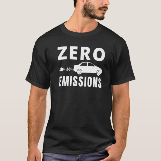 いつでもゼロエミッション 100% 電気自動車 EV Tシャツ (正面)