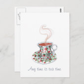 いつでもティータイム -- 紅茶のスローガン ポストカード (正面/裏面)