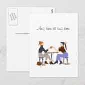 いつでもティータイム 紅茶スローガン 友達 友情 ポストカード (正面/裏面)