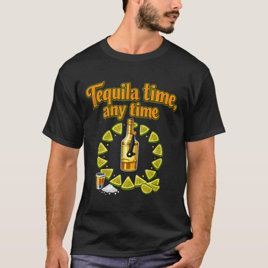 いつでもパーティークルーライム時計デザインタイム Tシャツ (正面)