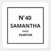 いつでも デザイナー香水ボトル 誕生日 スクエアシール (正面)