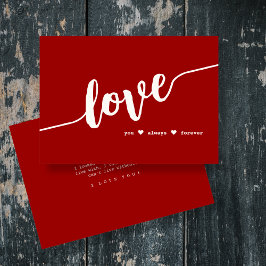 「いつまでもずっと愛してる」赤いスクリプトカード シーズンカード
