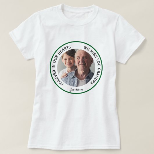 いつまでも心に残るおじいちゃんの思い出 Tシャツ (デザイン正面)