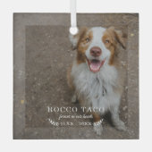 いつまでも心の中に | ペットの写真を使ったメモリアル ガラスオーナメント (正面)