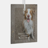 いつまでも心の中に | ペットの写真を使ったメモリアル ガラスオーナメント (正面右)