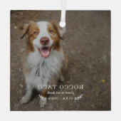 いつまでも心の中に | ペットの写真を使ったメモリアル ガラスオーナメント (裏面)