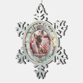 いつまでも心の中に - ペットの写真 メモリアル wreath スノーフレークピューターオーナメント (右)