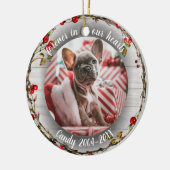 いつまでも心の中に - ペットの写真 メモリアル wreath セラミックオーナメント (左)