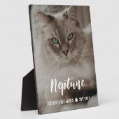 いつまでも心の中に 猫の名前を筆記体で 猫の追悼プレート フォトプラーク (側面)