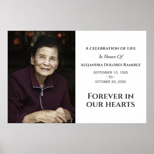 いつまでも心の中に 現代のオーダーメイド写真記念 ポスター (正面)