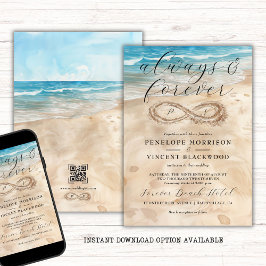 いつまでも永遠にビーチウェディング招待状 招待状