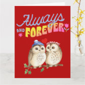 いつまでも永遠に愛らしい ラブラブフクロウたち , カード (黄色い花)