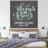 いつまでも永遠に ミント カップル 記念日 キャンバスプリント (インサイチュ (寝室))