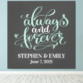 いつまでも永遠に ミント カップル 記念日 キャンバスプリント (インサイチュ (ウッドフロア))