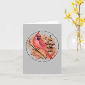 いつもあなたと一緒に レッド・カーディナル カード (黄色い花)