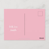 いつもキスミーグッドナイトピンクアンドホワイトタイポグラフィ ポストカード (裏面)