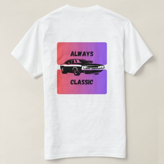 いつもクラシック - レトロマッスルカーミニマルTシャツ Tシャツ (デザイン裏面)