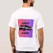 いつもクラシック - レトロマッスルカーミニマルTシャツ Tシャツ (裏面)