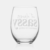 いつもサッシーじゃないし、時々寝てる ステムなしワイングラス (裏面)