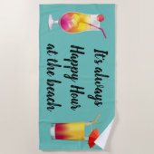 いつもハッピーアワーカクテル ビーチタオル (正面)