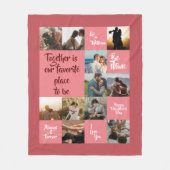 いつもバレンタインを愛する一緒にピンク フリースブランケット (正面)
