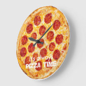 いつもピザの時間だ ラージ壁時計 (傾斜)