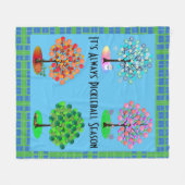 いつもピックボールの季節 – Four Seasons Tree フリースブランケット (正面(横))