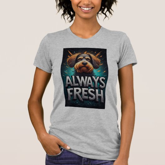 いつもフレッシュな犬の肖像画 Tシャツ (正面)