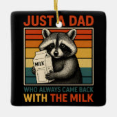 いつもミルクで来戻るただのパパ セラミックオーナメント (正面)