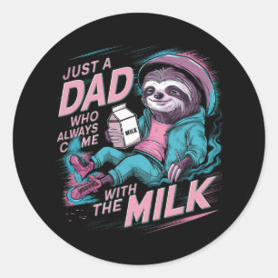 いつもミルクを来飲んでいるパパ ラウンドシール