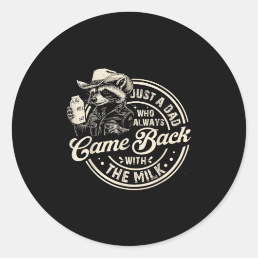 いつもミルク来の泡で戻るただのパパ ラウンドシール (正面)