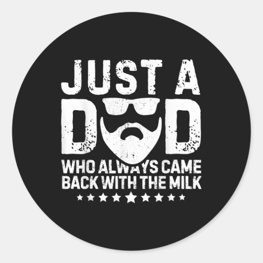 いつもミルク来の泡で戻るただのパパ ラウンドシール (正面)