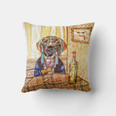 いつもワインを飲んでいるハウンドドッグはありません クッション (裏面)